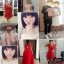 พร้อมส่ง ชุดราตรีสั้น ลูกไม้ กระโปรงผ้าชีฟอง อกจับจีบ เรียบหรู สีครีม Champagne (ซิปหลัง)