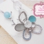 Nuance สร้อยข้อมือเกาหลีแต่งหินธรรมชาติ, คริสตัล สีฟ้า - เงิน