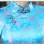 Pre-order กี่เพ้า สีฟ้า ผ้าไหมจีน กุ๊นขอบ ตัดเย็บอย่างดี