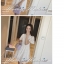 พร้อมส่ง ชุดมินิเดรส/ชุดเดรสสั้น สีขาว แขนสั้น ลูกไม้เนื้อนิ่มทั้งชุด สวยหวาน (ซิปหลัง)