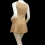 Sale ชุดเดรสสั้น แต่งซิปสีทอง Mini Skirt สีเนื้อ ผ้าลายทางเล็กๆ