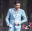 พร้อมเช่า ชุดสูทชาย สีฟ้า พร้อมเสื้อกั๊ก (เฉพาะไซส์ S)