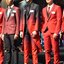 พร้อมเช่า สูทแฟนซี สูท Long Tail สากลแนววินเทจ ไล่เฉดสีโทนแดงดำ