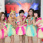 พร้อมเช่า ชุดแฟนซี เช่า 500 ชุดราตรีสั้น ลายทาง สีลูกกวาด แต่งดอกไม้