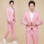 Pre-order ชุดสูทชาย สีชมพู สไตล์เกาหลี