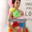พร้อมเช่า ชุดแฟนซีสั้น ชุดราตรี ไหล่เฉียง สีรุ้ง กระโปรงระบายฟูสวย ฟรุ้งฟริ้ง