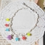 Aznavour & GraindeBeaute สร้อยข้อเท้าโซ่ขาว แต่งทรงกลมสีลูกกวาดน่ารัก