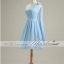 พร้อมเช่า ชุดราตรีสั้น สีฟ้าอ่อน ชุดเพื่อนเจ้าสาว Blue-001D