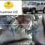 พรมปูพื้นรถยนต์ Hummer H3 ปูพรม6D สีดำด้ายแดง เข้ารูป 3 ชิ้นในห้องโดยสาร