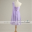 พร้อมส่ง ชุดราตรีสั้น ชุดเพื่อนเจ้าสาว สีม่วงอ่อน Lavender Lv-001D