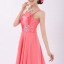 พร้อมเช่า ชุดราตรีสั้น บ่าเฉียง สีชมพูโอโรส จับจีบเก๋ๆที่หน้าอก คาดเอวผ้าซาตินแต่งเลื่อมหรู