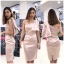 พร้อมเช่า ราตรีสั้น ชุดเดรสเดรสเข้ารูป ไหล่เดียว ผ้าดัชเชส แต่งโบว์ปล่อยชาย สีเทา