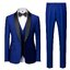 พร้อมเช่า ชุดสูททักซิโด้ สีน้ำเงิน ปกกล้วย (พร้อมเสื้อกั๊ก) Tuxedo Suit with Shawl Collars