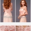 พร้อมส่ง ชุดราตรียาว สีชมพู แขนยาว แบบเรียบหรู แต่งลูกไม้เซาะดอก ปักลูกปัดมุก