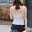 เสื้อคลุมชุดราตรีลูกไม้ลายดอกไม้ สีมิ้นต์ แต่งเกสรมุกสวยหรู