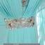 พร้อมเช่า ชุดราตรียาว สีฟ้า ผ้าชีฟอง จอเจีย แขนระบาย ทิ้งชายสวย