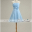 sale พร้อมส่ง ชุดราตรีสั้น สีฟ้าอ่อน ชุดเพื่อนเจ้าสาว Blue-001B