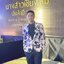 พร้อมเช่า ชุดสูท สูทชาย สีขาว พิมพ์ลายดอกไม้โทนน้ำเงิน แนวแฟนซี (ไม่มีเสื้อกั๊ก)