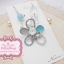 Nuance สร้อยข้อมือเกาหลีแต่งหินธรรมชาติ, คริสตัล สีฟ้า - เงิน