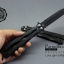 มีดบาลีซอง Balisong มีดควง มีดปีกผีเสื้อ ด้ามปล้องลำไผ่ สีดำ ดาบน้ำเงิน ขนาด 9 นิ้ว BLA022