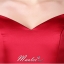 พร้อมส่ง ชุดราตรีสั้น ปาดไหล่ แขนสั้น ผ้าซาติน คอเว้า Sweet heart กระโปรงจับจีบ สวยหรู สีครีม Champagne (ซิปหลัง)
