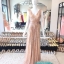 พร้อมเช่า ชุดราตรียาว แขนกุด สี Rose Gold แต่งเลื่อมทั้งตัว จับจีบช่วงเอว สวยหรู (ซิปหลัง)