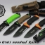 มีดใบตายเดินป่า Ganzo Hunting Survival Knife กานโซ่ รุ่น G-801 ORS สีดำตัดส้มรุ่นใหม่ ใบมีดกึ่งหยัก ของแท้ 100%