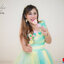 พร้อมเช่า ชุดแฟนซี เช่า 500 ชุดราตรีสั้น ลายทาง สีลูกกวาด แต่งดอกไม้