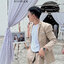 พร้อมเช่า ชุดสูทชาย สูทเพื่อนเจ้าบ่าว สีครีม เบจ Beige Brown (ไม่มีกั๊ก)