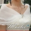 เสื้อคลุมชุดราตรี ผ้าแก้วออกันซ่า สีขาว พร้อมตะขอเพชรรูปโบว์