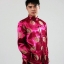 พร้อมส่ง ชุดจีน ชาย เสื้อคอจีน ผ้าไหมจีน ทอลาย สีแดง ไวน์แดง (M,3XL)