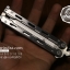 มีดบาลีซอง Balisong มีดควง มีดปีกผีเสื้อ ปลาย Tanto ด้ามสีเงิน BLA028