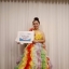 พร้อมเช่า ชุดแฟนซียาว ไหล่เดียว สีรุ้ง ระบายฟูสวย ช่วงอกปักเลื่อมแต่งดอก (ซิปหลัง)