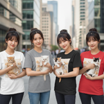 T-Shirt 👕🐈พิมพ์ลายแมว Cute Cat ของขวัญ 🎁✨ถูกใจสายรักแมวทุกโอกาส
