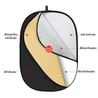 แผ่นสะท้อนแสง Reflector 5in1 ขนาดใหญ่ พับเก็บได้ Collapsible Reflector แผ่นสะท้อนแสง Reflector 5in1 ขนาดใหญ่ พับเก็บได้ Collapsible Reflector