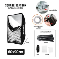 Protolight ซอฟต์บ็อกซ์สี่เหลี่ยม Square Softbox คลิปล็อค เมาท์ Bowen พร้อมกริดรังผึ้ง อุปกรณ์เสริมไฟสตูดิโอ