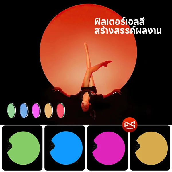 Optical Snoot Projection Lens ทำแสงเงาได้ 35แบบ เจลสี 5สี โฟกัสได้ Bowen Mount อุปกรณ์เสริมไฟสตูดิโอ image 3