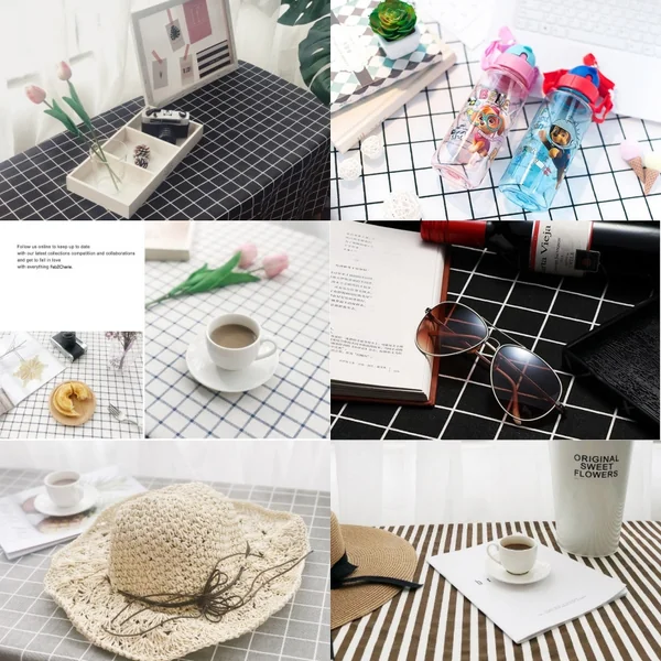 พร็อพผ้าปูโต๊ะ 75x100cm ผ้าฝ้ายลินินพิมพ์สี พร็อพตกแต่งถ่ายรูปสินค้า อุปกรณ์ประกอบฉากตกแต่ง image 2