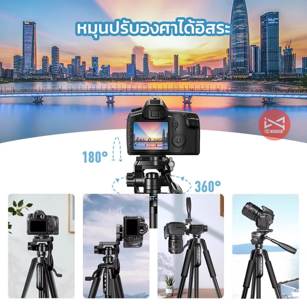 ขาตั้งกล้องถ่ายรูป ราคาประหยัด มี3รุ่น 141/162/203cm รองรับโทรศัพท์ ภาพนิ่ง วีดีโอ ไลฟ์ แข็งแรง เบา image 3 ขาตั้งกล้องถ่ายรูป ราคาประหยัด มี3รุ่น 141/162/203cm รองรับโทรศัพท์ ภาพนิ่ง วีดีโอ ไลฟ์ แข็งแรง เบา image 3