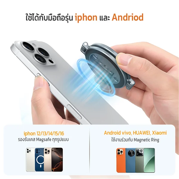 VRIG MG-33 ขาตั้งมือถือแม่เหล็ก 2 ด้าน แปะตู้เย็นได้ พับหมุน 360 องศา บางเฉียบ พกพาง่าย ต่อขาตั้งกล้องได้ image 4
