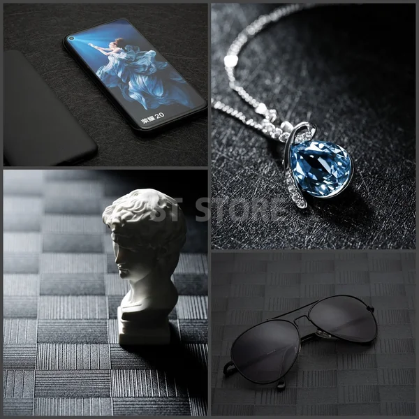 ฉากถ่ายรูปสินค้าสีดำมี Texture มีมิติแสงและเงา ถ่ายรูปสินค้า อาหาร(สินค้าอยู่ไทยพร้อมส่ง) image 4