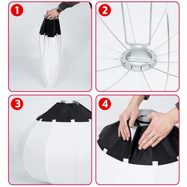 Softbox Lantern Bowens Mount 65cm โคมไฟบอลลูน ช่วยกระจายแสงให้นุ่มเนียนนุ่ม เหมือนแสงธรรมชาติ image 7