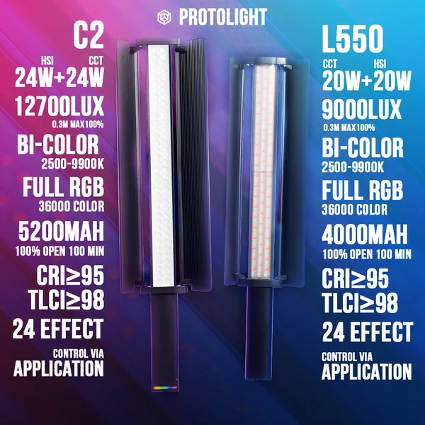 Protolight Handheld RGB Light Stick ไฟแท่ง RGB 36000 เฉดสี Bi-Color 2500-9900K แบตอึด ควบคุมผ่านแอพ image 2 Protolight Handheld RGB Light Stick ไฟแท่ง RGB 36000 เฉดสี Bi-Color 2500-9900K แบตอึด ควบคุมผ่านแอพ image 2