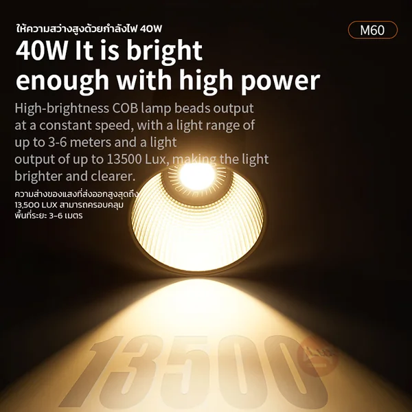 ไฟสตูดิโอ แบบพกพา 40W Bi-Color มีแบตในตัว Portable LED Video Light image 3