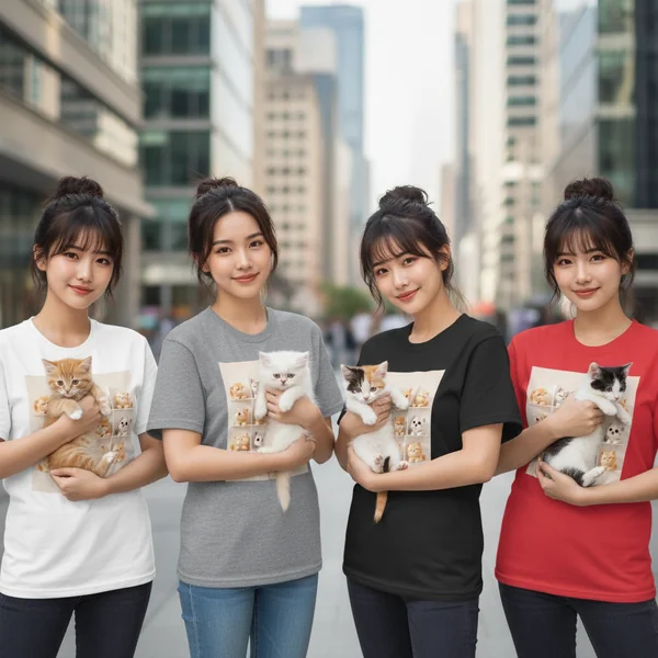 T-Shirt 👕🐈พิมพ์ลายแมว Cute Cat ของขวัญ 🎁✨ถูกใจสายรักแมวทุกโอกาส image 2