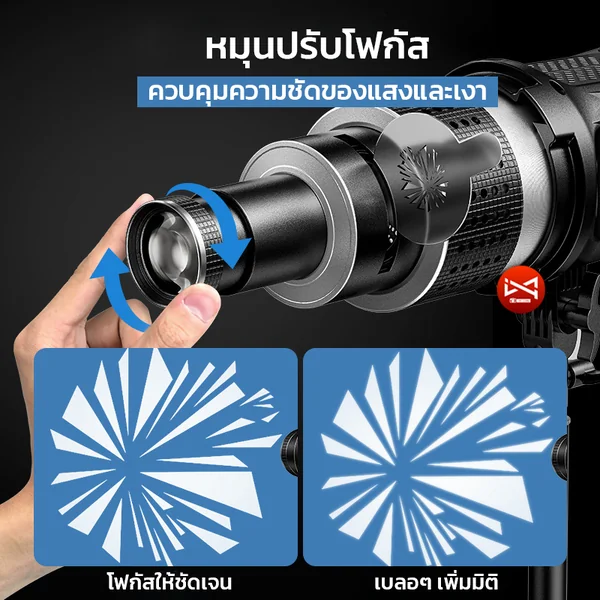 Optical Snoot Projection Lens ทำแสงเงาได้ 35แบบ เจลสี 5สี โฟกัสได้ Bowen Mount อุปกรณ์เสริมไฟสตูดิโอ image 4
