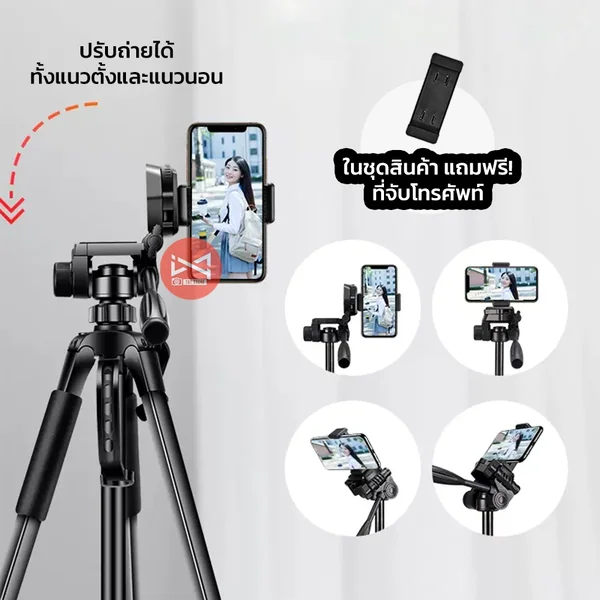 ขาตั้งกล้องถ่ายรูป ราคาประหยัด มี3รุ่น 141/162/203cm รองรับโทรศัพท์ ภาพนิ่ง วีดีโอ ไลฟ์ แข็งแรง เบา image 2 ขาตั้งกล้องถ่ายรูป ราคาประหยัด มี3รุ่น 141/162/203cm รองรับโทรศัพท์ ภาพนิ่ง วีดีโอ ไลฟ์ แข็งแรง เบา image 2