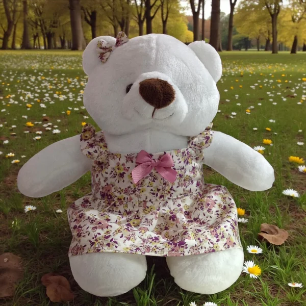 ตุ๊กตาน้องหมีสีขาว 8 นิ้ว ใส่ชุดเดรสลายดอกไม้น่ารัก ของขวัญแสนอบอุ่นทุกเทศกาล ตุ๊กตาน้องหมีสีขาว 8 นิ้ว ใส่ชุดเดรสลายดอกไม้น่ารัก ของขวัญแสนอบอุ่นทุกเทศกาล