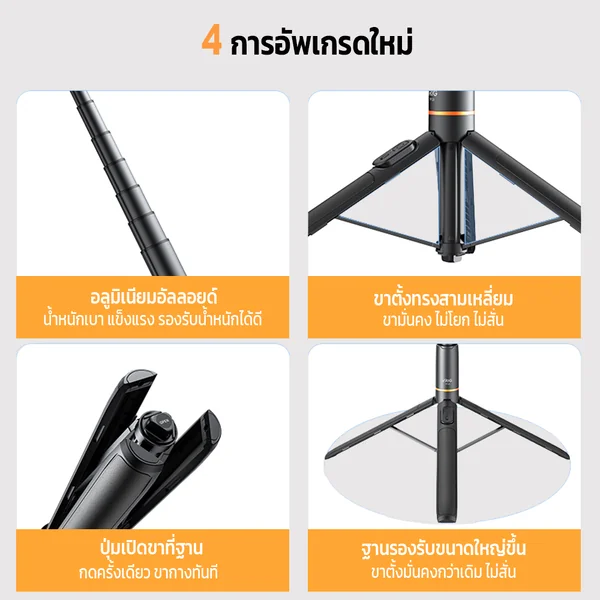 Vrig TP-20 ขาตั้งกล้องโทรศัพท์มือถือ 2in1 พร้อมรีโมทควบคุม พกพาสะดวก Extendable Phone Tripod Remote image 3 Vrig TP-20 ขาตั้งกล้องโทรศัพท์มือถือ 2in1 พร้อมรีโมทควบคุม พกพาสะดวก Extendable Phone Tripod Remote image 3