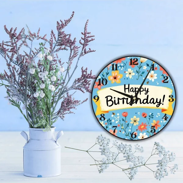 นาฬิกา Happy Birthday ดอกไม้สีฟ้า ของขวัญวันเกิด Pre-order นาฬิกา Happy Birthday ดอกไม้สีฟ้า ของขวัญวันเกิด Pre-order
